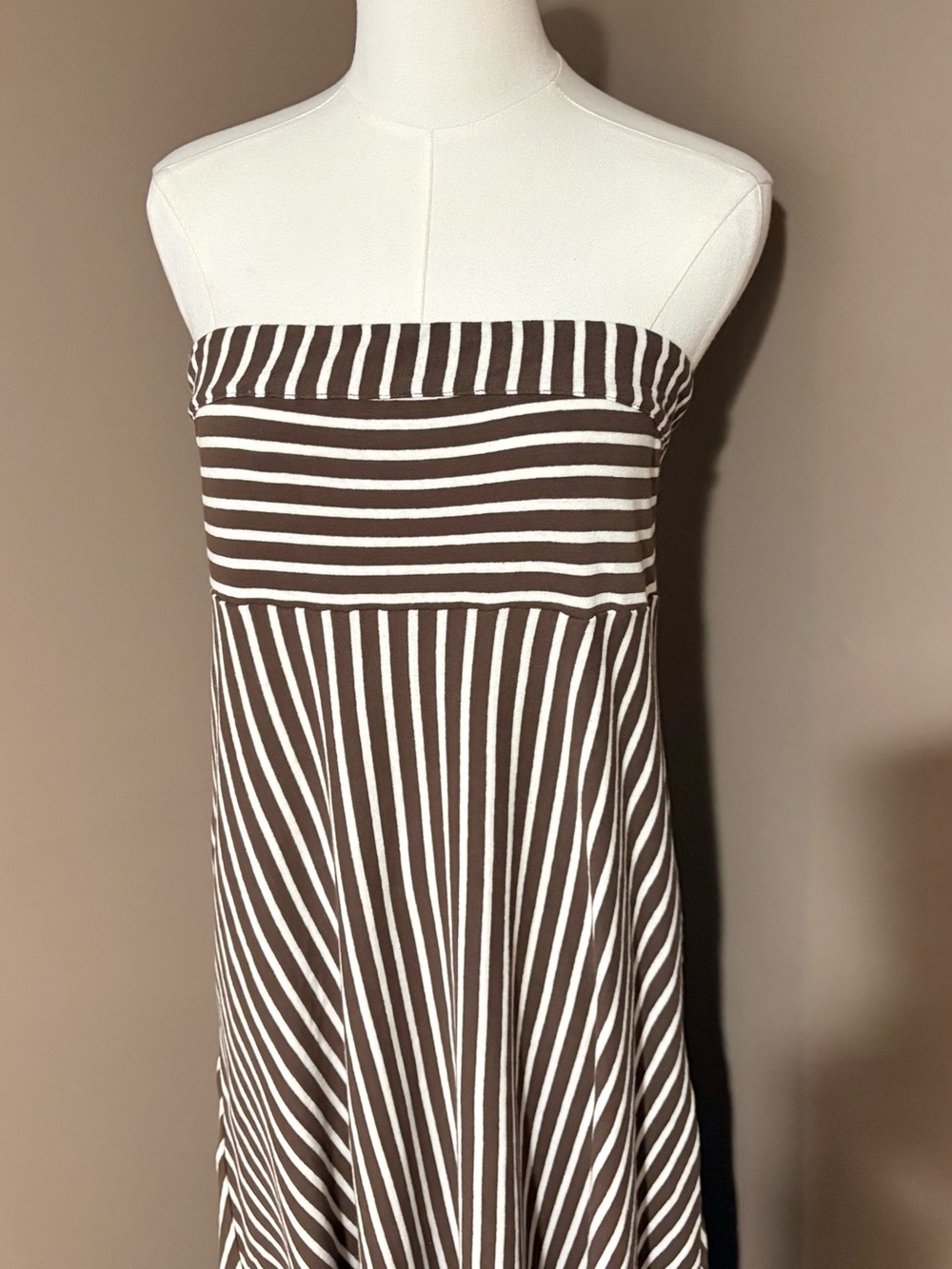 Sadie Striped Midi Dress by free-est at Free People 
Coconut Milk Combo Brown L - Picture 6 of 12